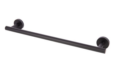 Cofan – Toallero Negro Mate | Diseño Redondo | Acero Inoxidable | Kit de Fijación Incluido | 45 x 8 x 5 cm